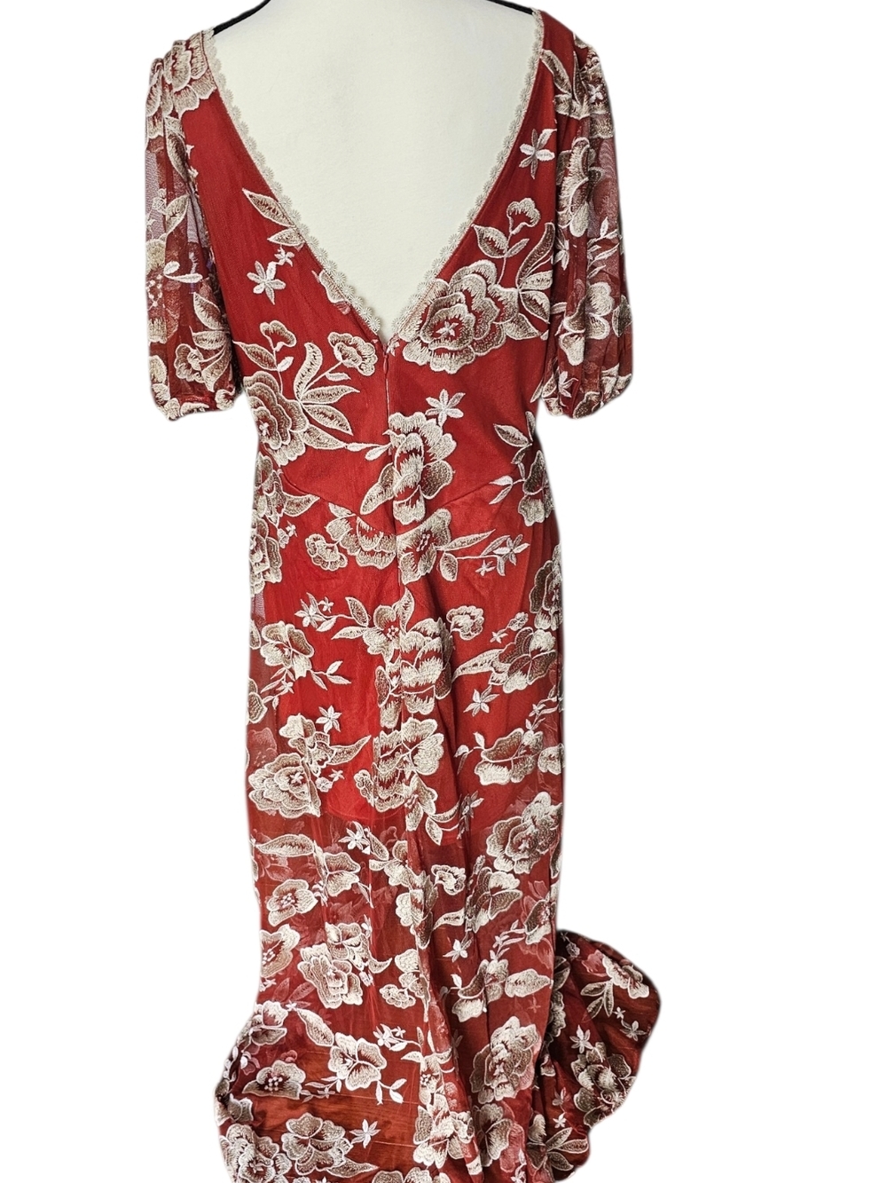 Joyfolie Maxi Dress with Cream Roses In Cinnamon - Picture 9 of 11